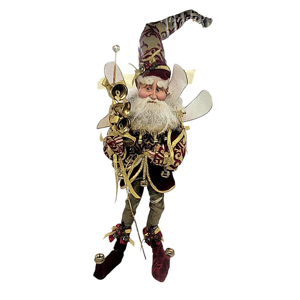 Mark Roberts Large Jingle Bell Christmas Eve Fairy Figurine Red Gold 18" EUC